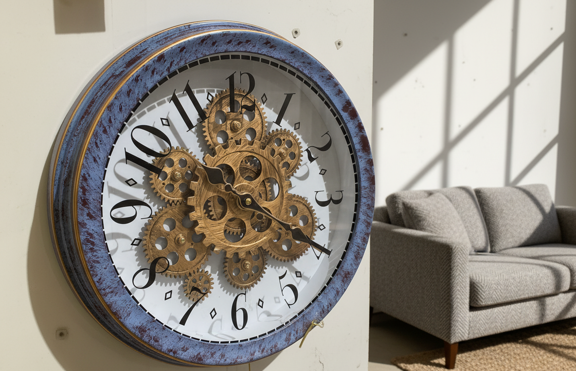 Vintage Gear Wall Clock – Timeless Mechanics Meets Modern Elegance