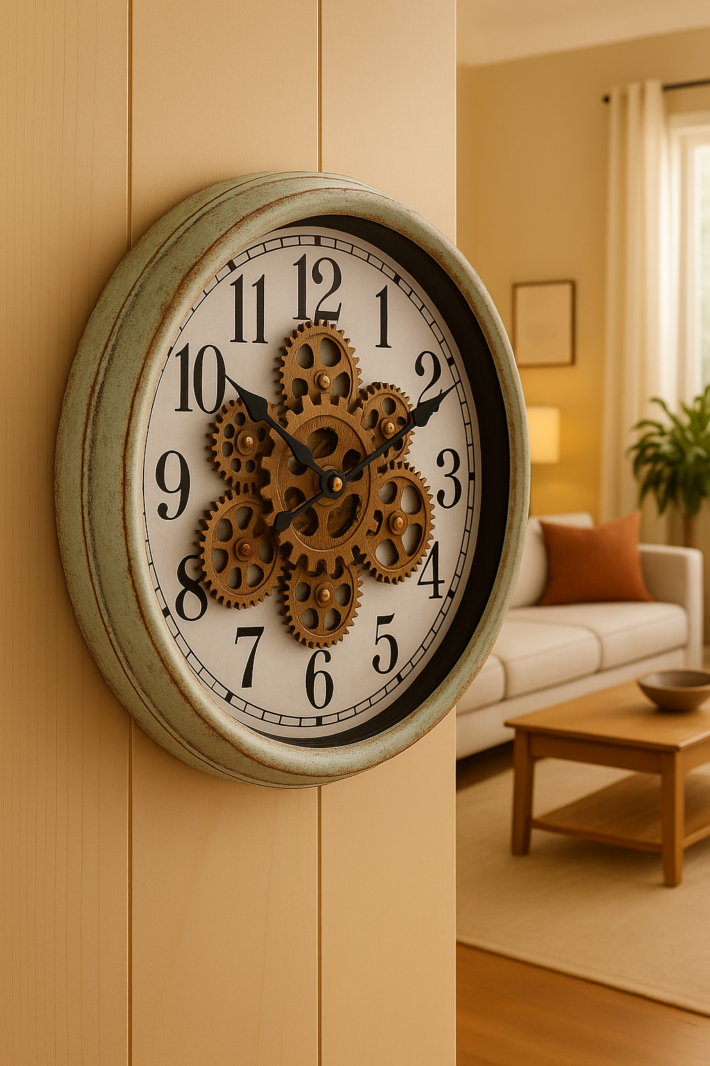 Vintage Gear Wall Clock – Timeless Mechanics Meets Modern Elegance