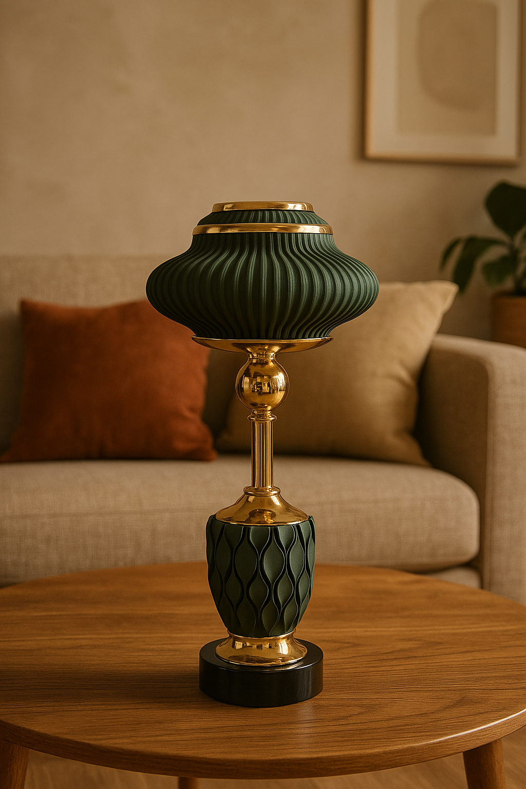 ✨ Luxury Ribbed Glass & Gold Accent Lamp ✨