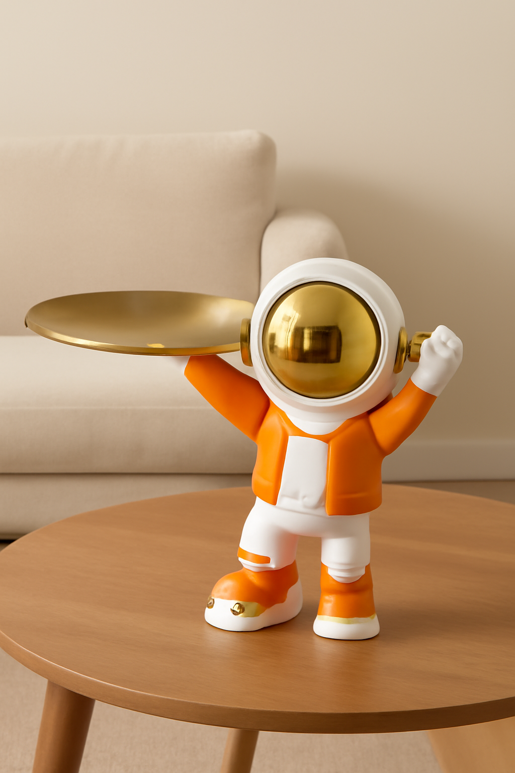 Astronaut Serving Tray Décor – Futuristic Function Meets Earthy Elegance