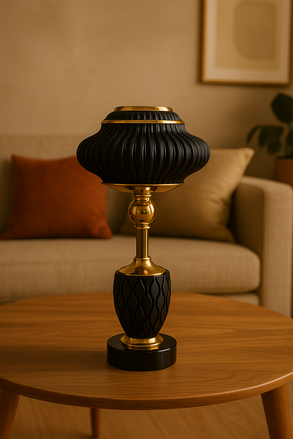 ✨ Luxury Ribbed Glass & Gold Accent Lamp ✨