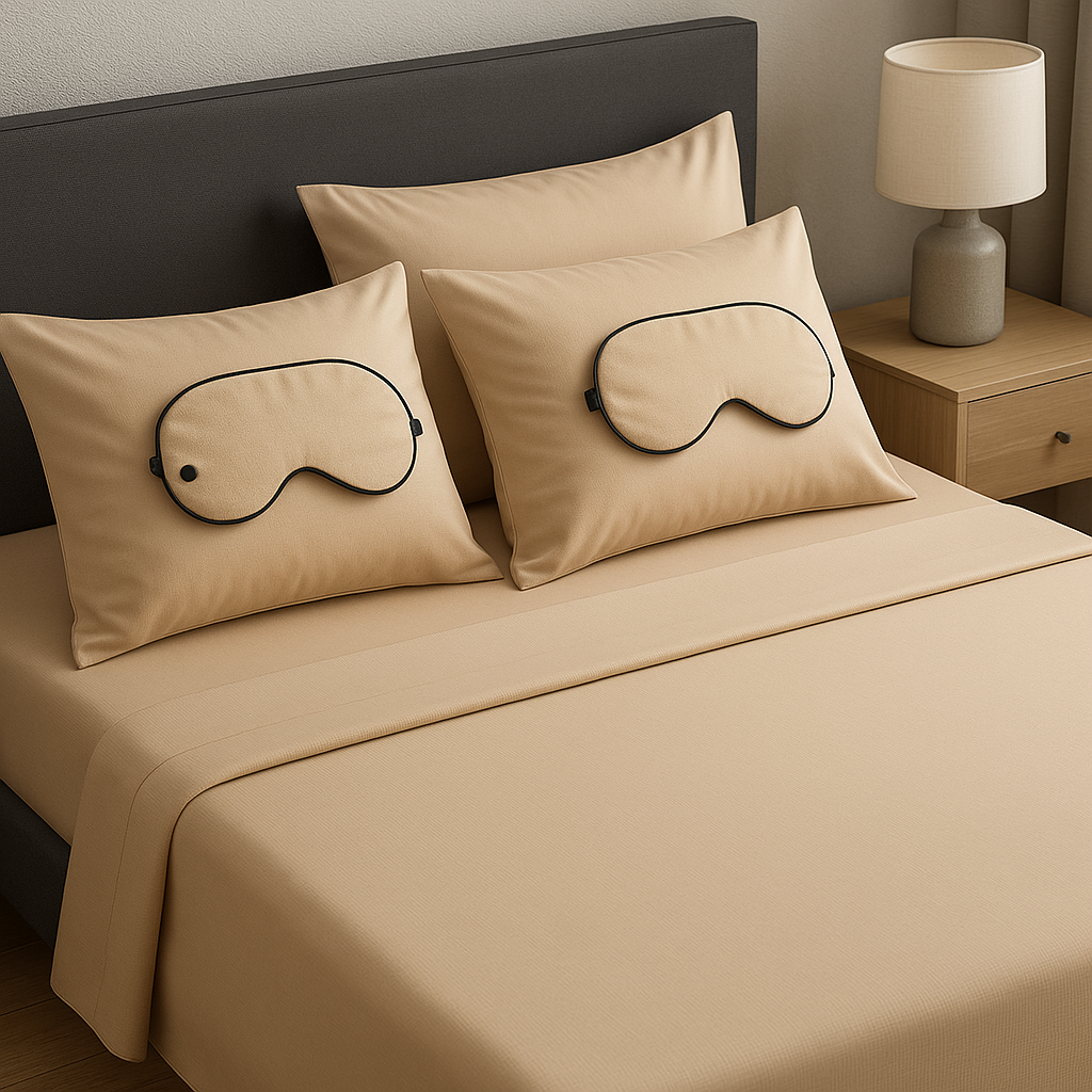 Bedsheet set with Eye Mask for couples