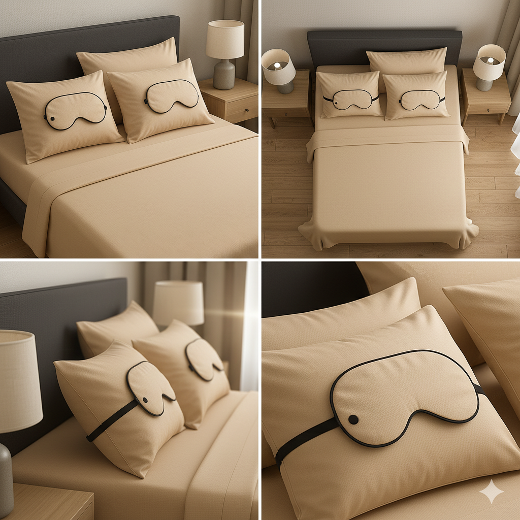 Bedsheet set with Eye Mask for couples