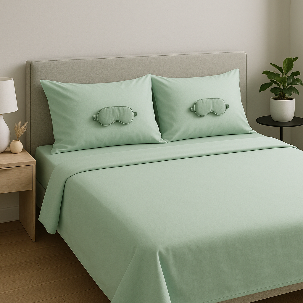 Bedsheet set with Eye Mask for couples