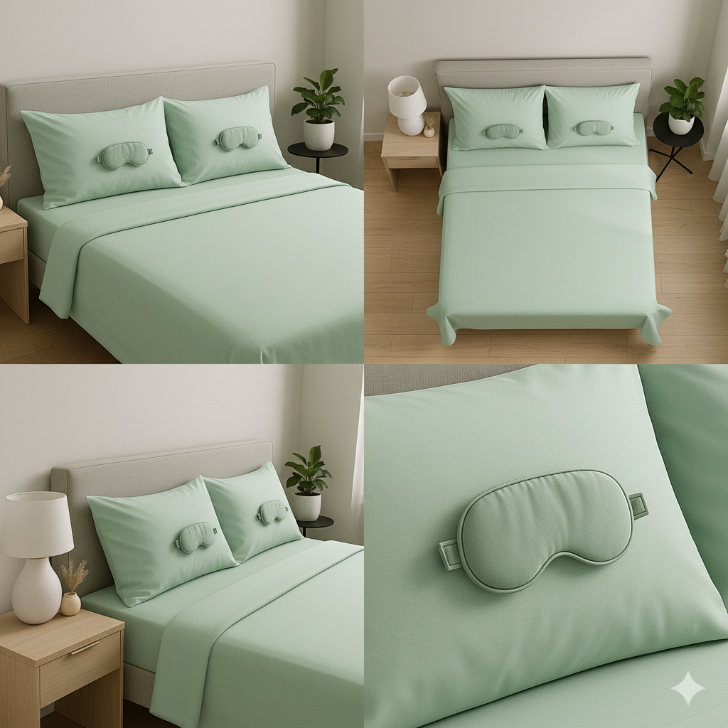 Bedsheet set with Eye Mask for couples