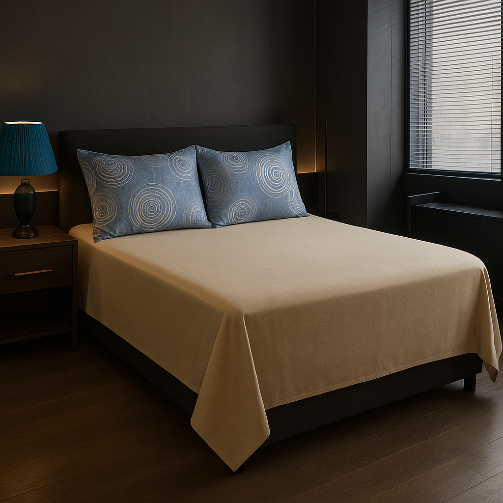 Premium Cotton Solid Bedsheet with Soft Finish & 2 Pillow Covers