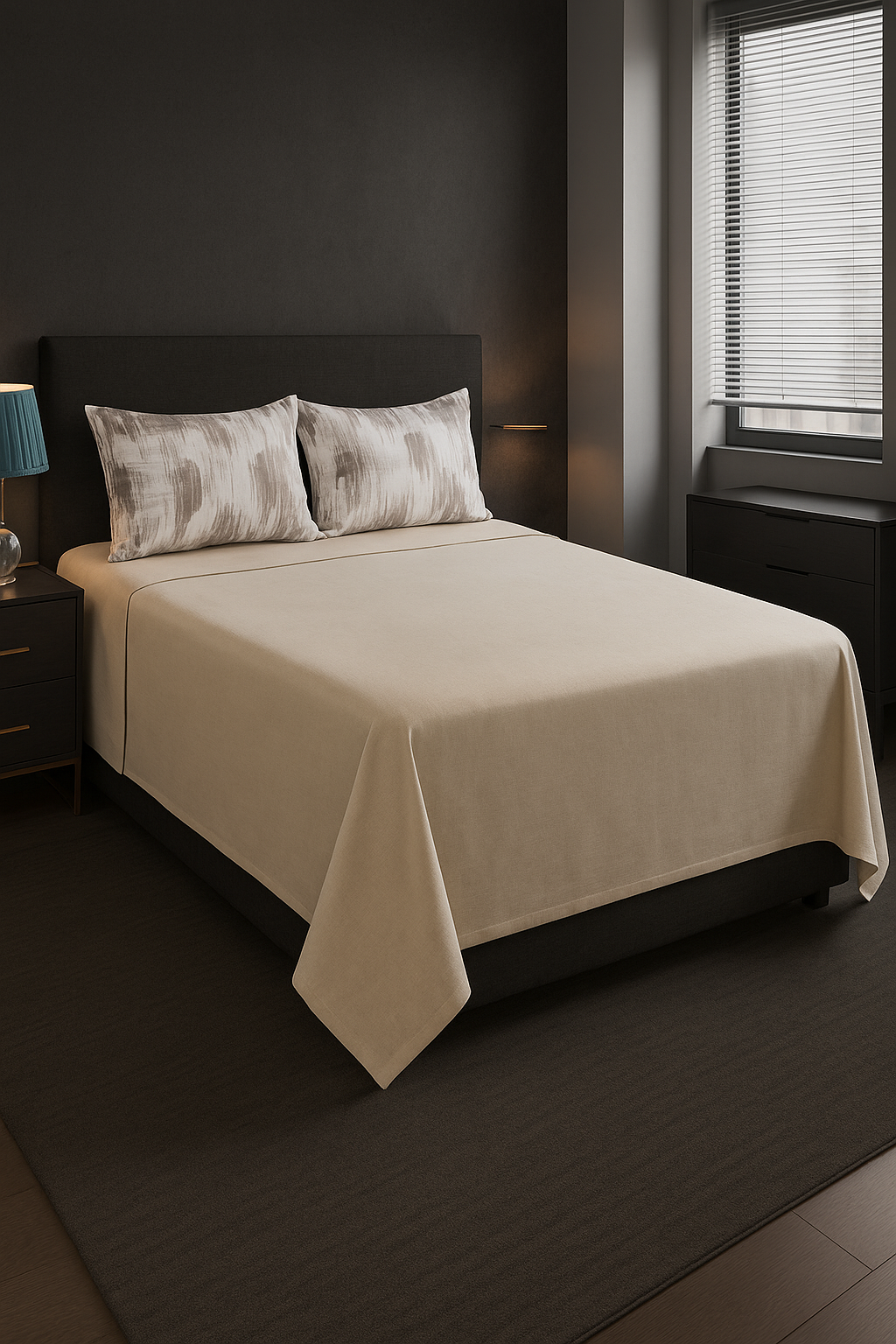 Premium Cotton Solid Bedsheet with Soft Finish & 2 Pillow Covers