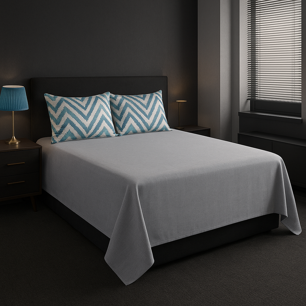 Premium Cotton Solid Bedsheet with Soft Finish & 2 Pillow Covers