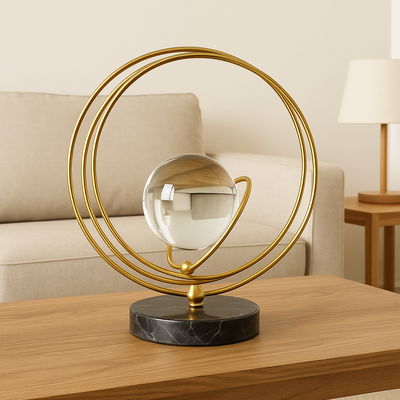 Modern Orbit Sphere Sculpture – Dynamic Elegance for Your Home