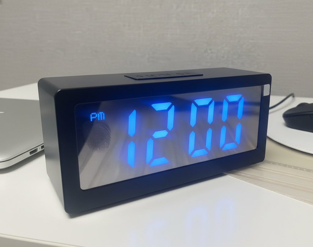Large LED Digital Alarm Clock with Multi-Color Display | Big Screen Time Display, Snooze Button, Adjustable Brightness, Temperature & Date, USB Powered with Battery Backup, Modern Bedside/Table Clock