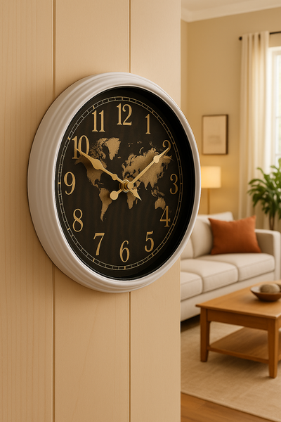 Elegant World Map Wall Clock - Transform Your Space Into a Global Masterpiece